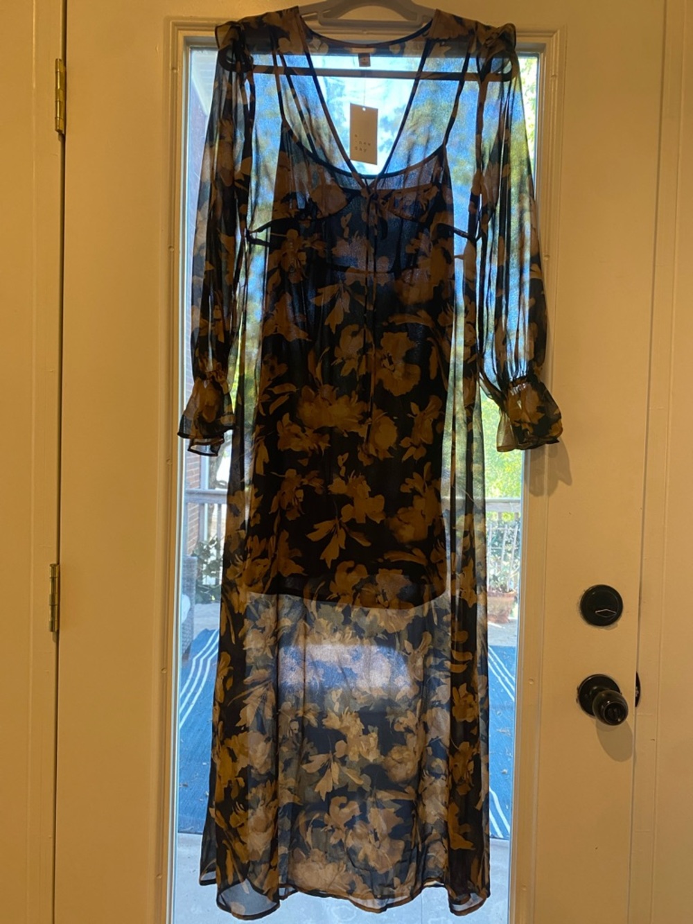 🍁a new day Black Sheer Maxi Dress & Black Slip by Laundry by Shelli Segal bundle - Picture 11 of 11